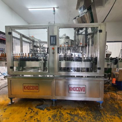 เครื่องล้างบรรจุปิดฝาโรตารี่ ขวดแก้ว ฝาจีบ